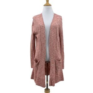 Madewell Summer Ryder Cardigan Sweater Womens XXS Heather Red Open Front Pockets